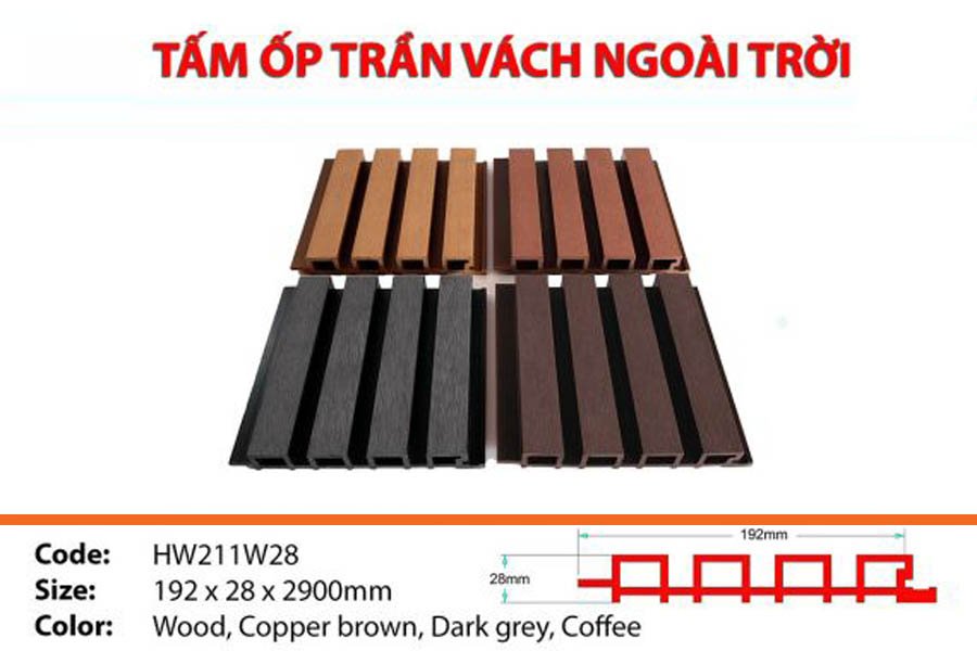 TẤM ỐP LAM SÓNG NGOÀI TRỜI HWOOD HW211W28